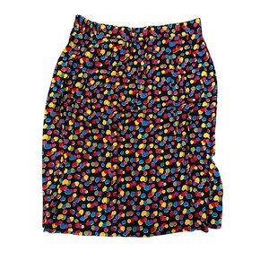 VTG Sag Harbor Womens Polka Dot Skirt 16 Rayon Vibrant Colors Made In USA